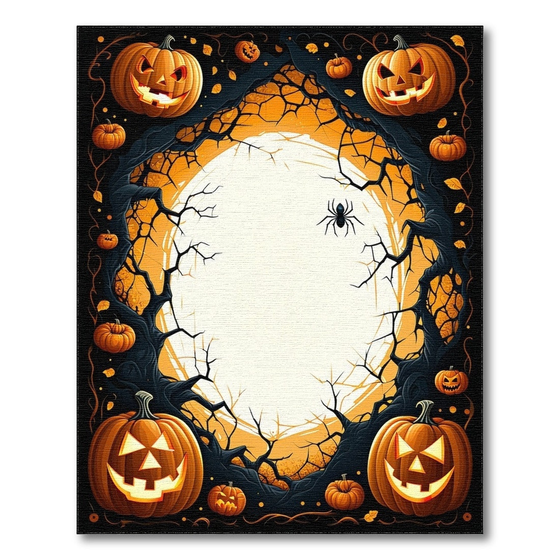 Pumpkin Moon Halloween Area Rug