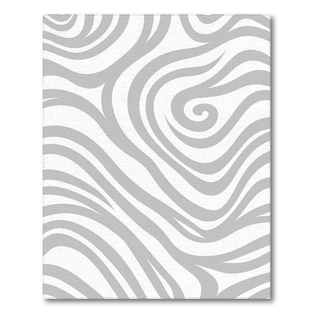 Gray Swirl Wave Curl Rug