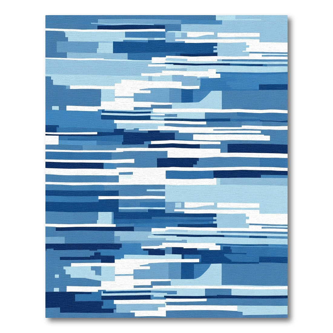 Abstract Blue Geometric Line Rug