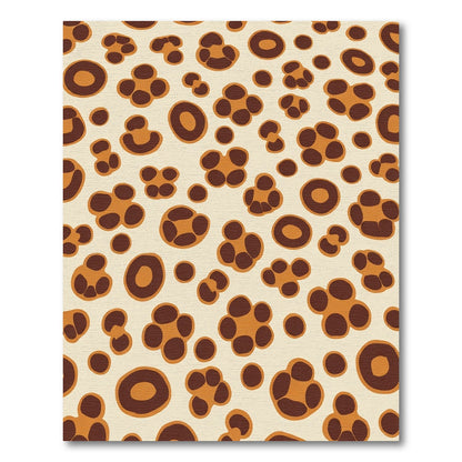 Brown and Cream Leopard Spots Rug