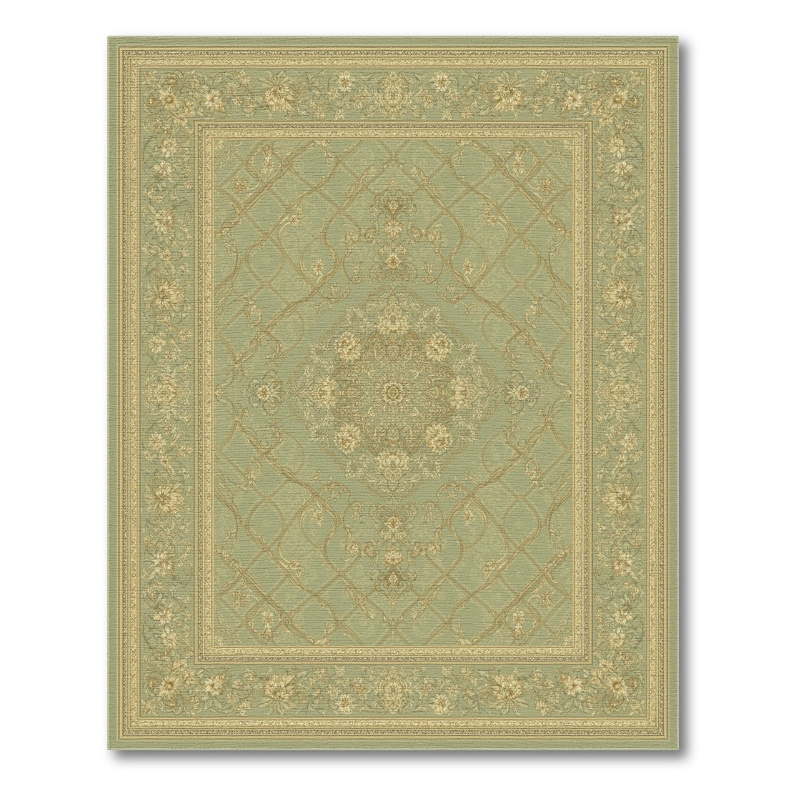 Sage Green Floral Vintage No. 41 Area Rug