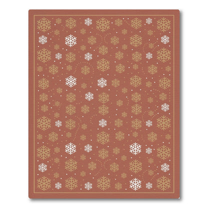Red Snowflake Geometric Area Rug