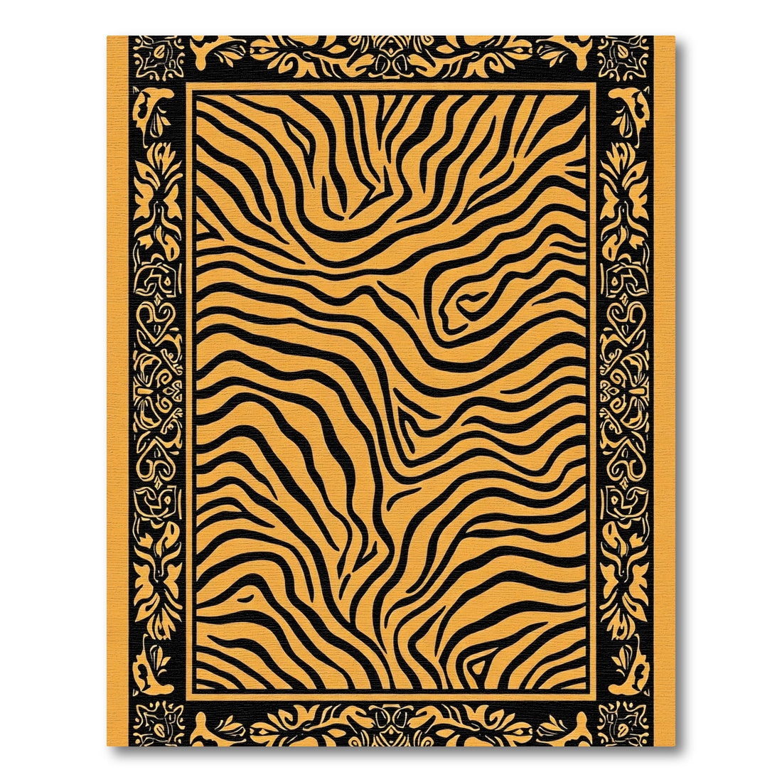 Bold Tiger Stripe Border Rug