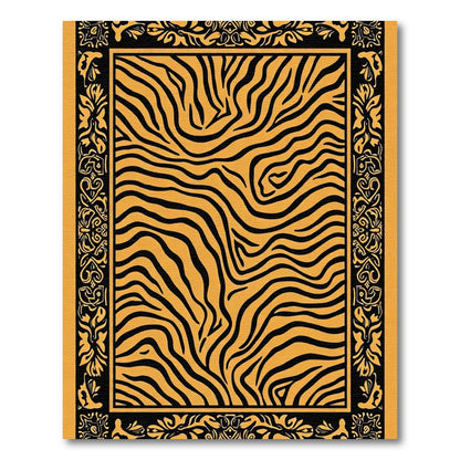 Bold Tiger Stripe Border Rug