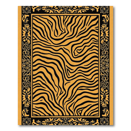 Bold Tiger Stripe Border Rug