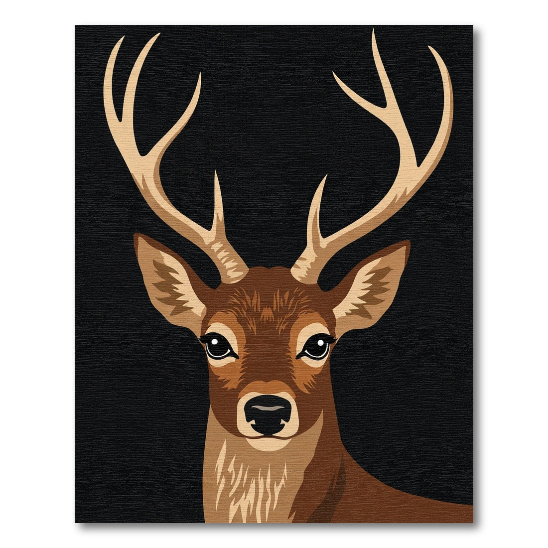 Majestic Brown Deer Antler Portrait Rug