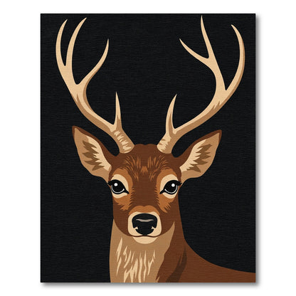 Majestic Brown Deer Antler Portrait Rug