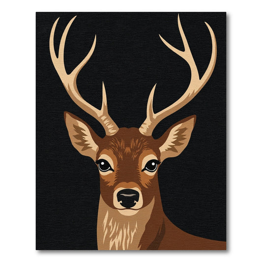 Majestic Brown Deer Antler Portrait Rug