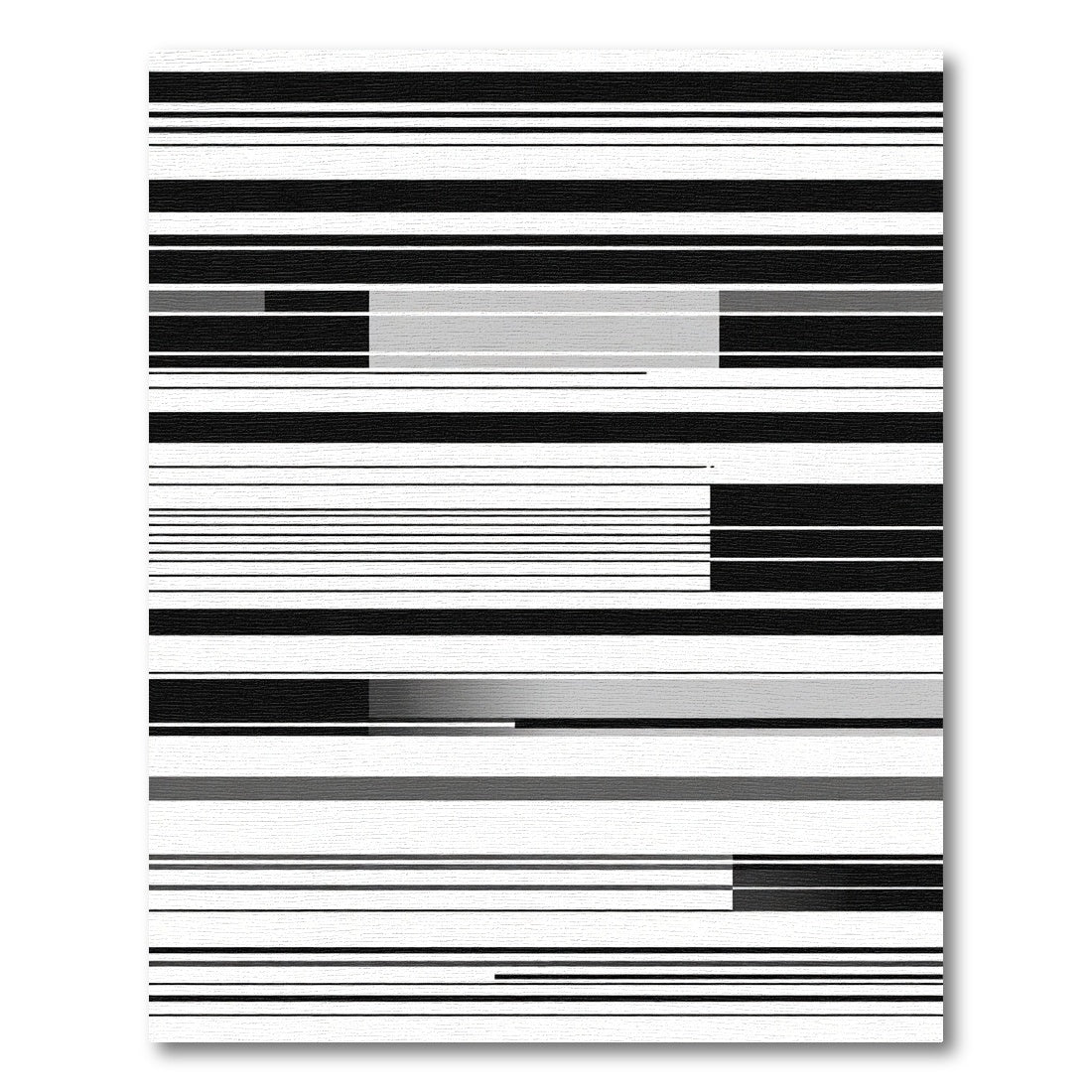 Modern Black and Gray Striped Rug