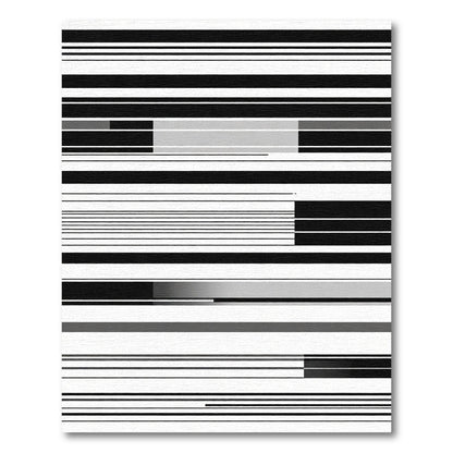 Modern Black and Gray Striped Rug
