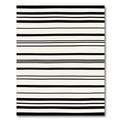 Monochrome Black and White Stripe Rug