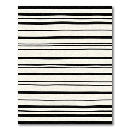 Monochrome Black and White Stripe Rug