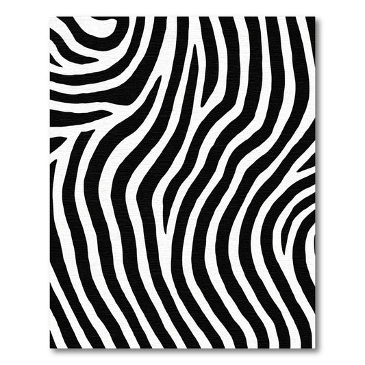 Contrast Black White Wavy Lines Rug