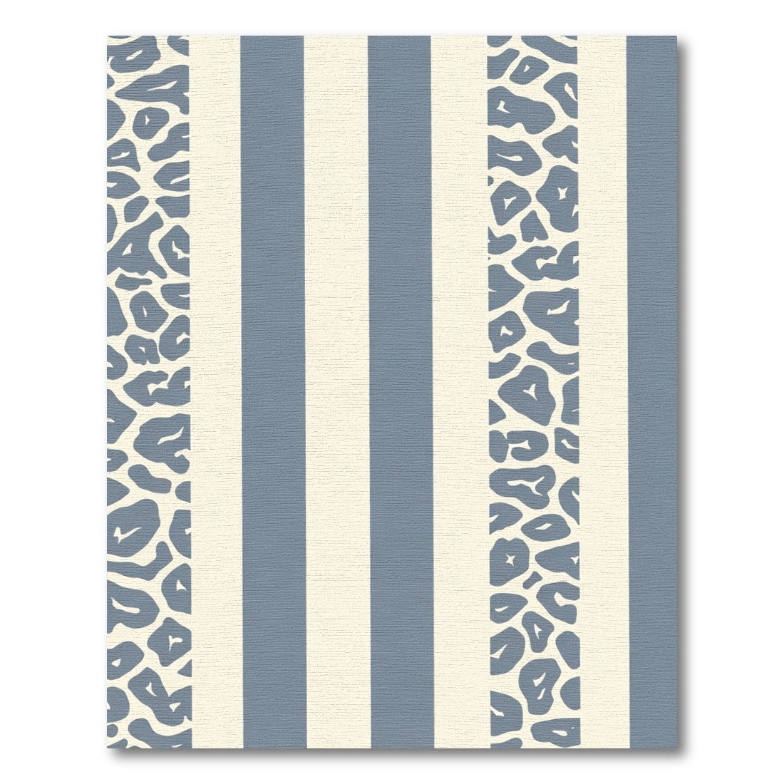 Blue Leopard Print Stripe Rug