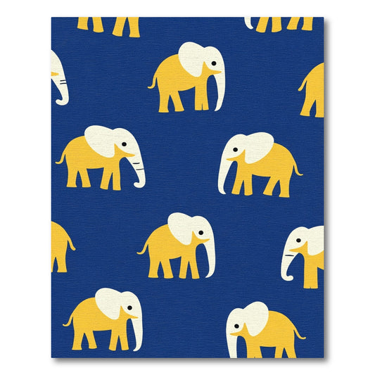 Yellow Ivory Elephant Parade Rug