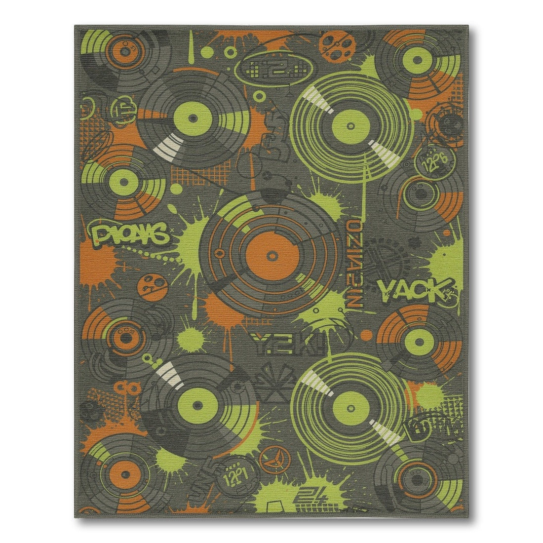 Neon Vinyl Record Area Rug