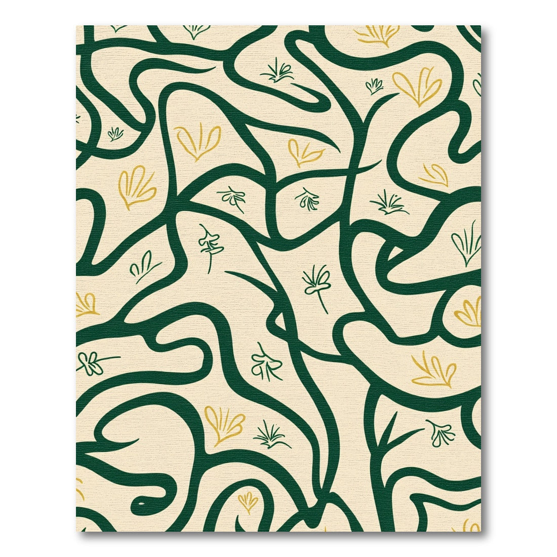 Emerald Swirl Botanical Abstract Rug