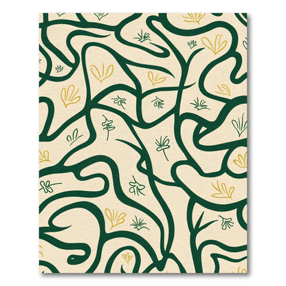 Emerald Swirl Botanical Abstract Rug