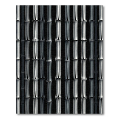 Dark Silver Bamboo Vertical Texture Rug