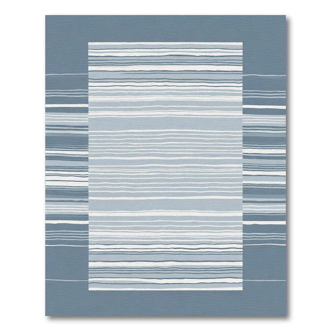 Coastal Blue Horizontal Stripe Rug