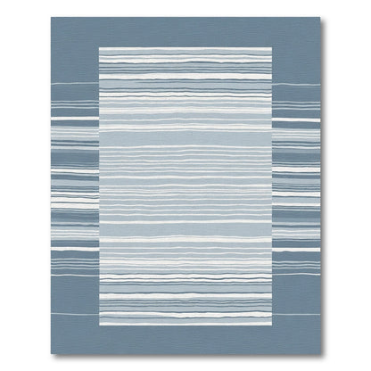 Coastal Blue Horizontal Stripe Rug