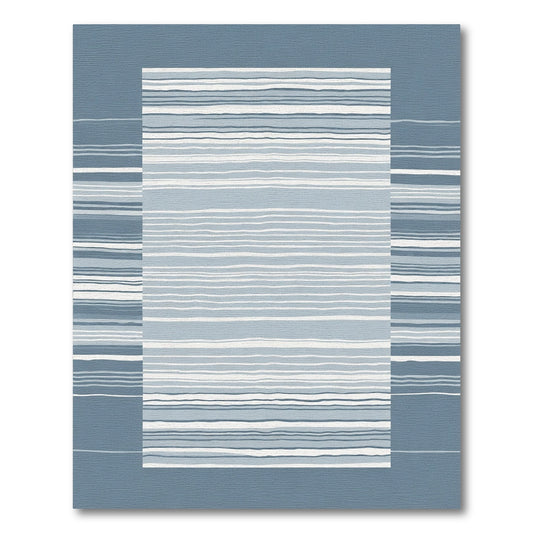 Coastal Blue Horizontal Stripe Rug