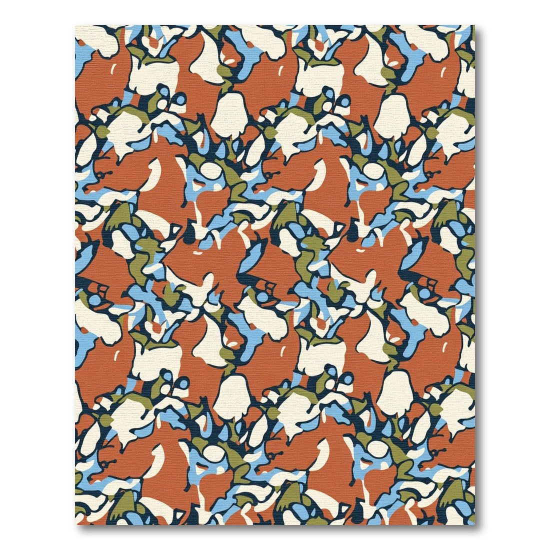 Urban Camouflage Ochre Abstract Shapes Rug
