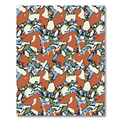 Urban Camouflage Ochre Abstract Shapes Rug