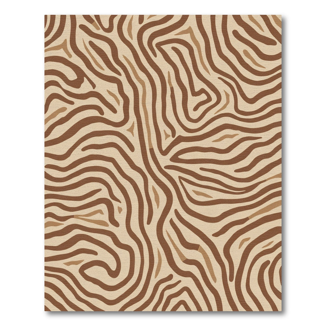 Brown Tan Zebra Stripe Texture Rug