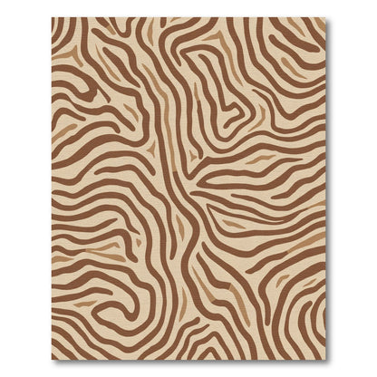 Brown Tan Zebra Stripe Texture Rug