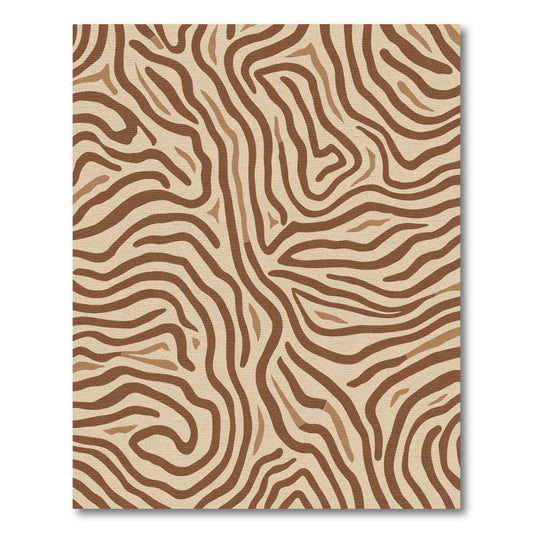 Brown Tan Zebra Stripe Texture Rug