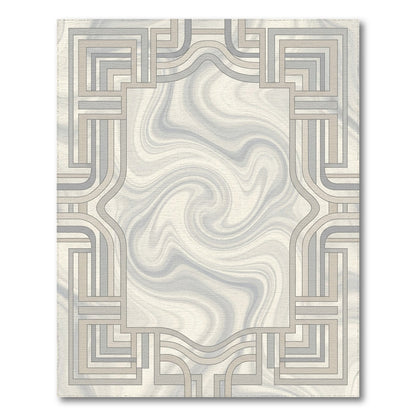 Neutral Geometric Marble Area Rug