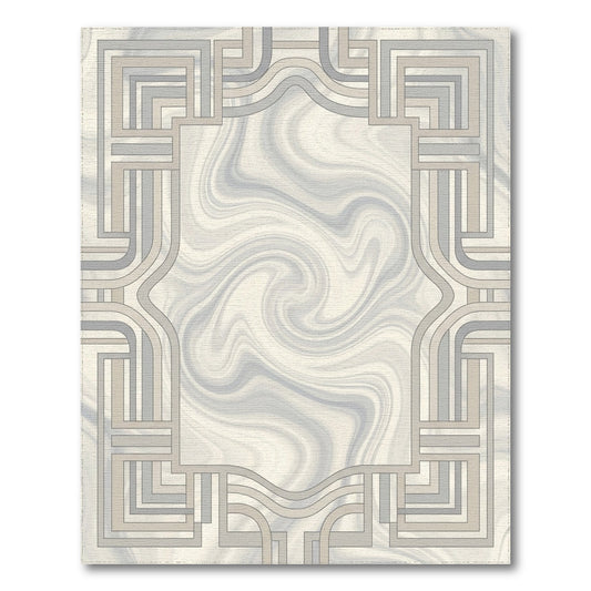 Neutral Geometric Marble Area Rug
