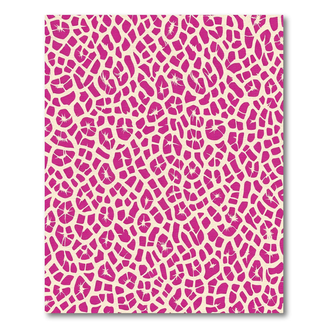 Vibrant Pink Cracked Cell Organic Rug