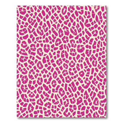 Vibrant Pink Cracked Cell Organic Rug
