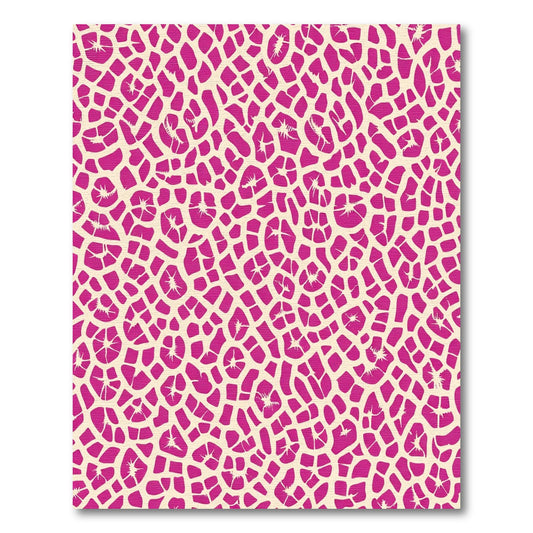 Vibrant Pink Cracked Cell Organic Rug
