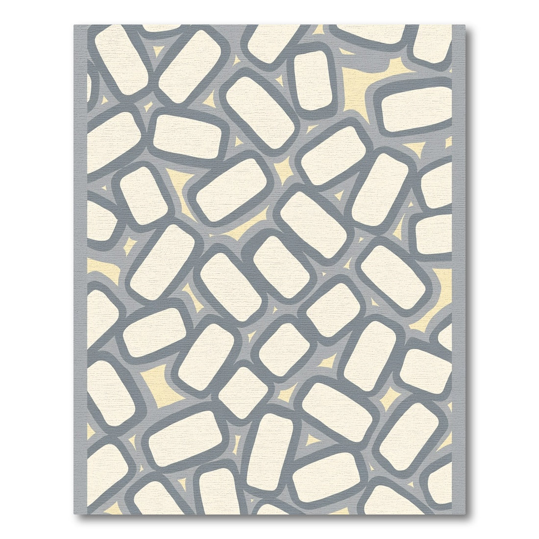 Gray Yellow Pillow Stack Rug