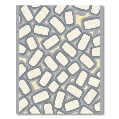 Gray Yellow Pillow Stack Rug