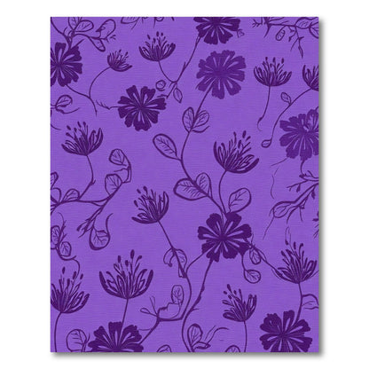 Purple Floral Vine Pattern Rug