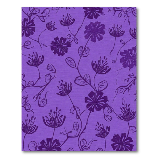 Purple Floral Vine Pattern Rug