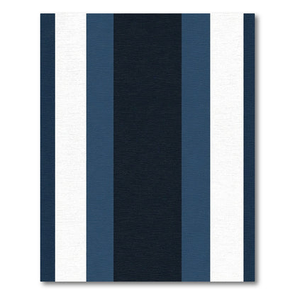 Deep Navy White Blue Stripe Rug