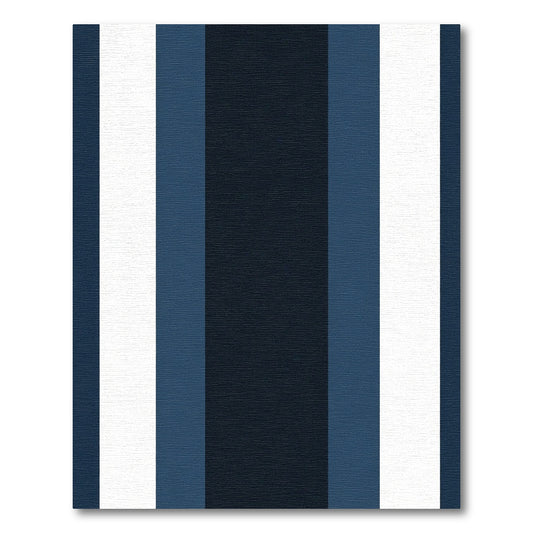 Deep Navy White Blue Stripe Rug