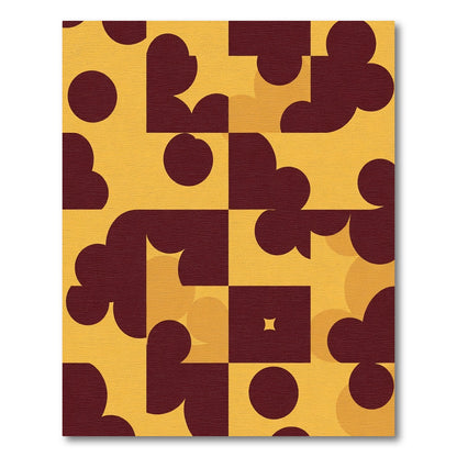 Retro Geometric Ochre Cloud Rug