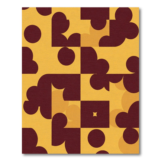 Retro Geometric Ochre Cloud Rug