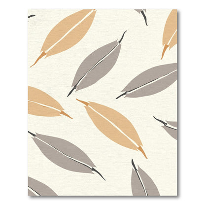 Terracotta Gray Leafy Foliage Throw Rug