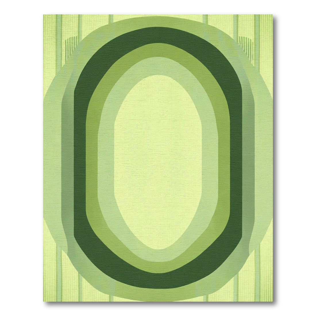 Abstract Green Oval Arch Rug