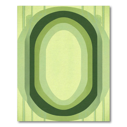 Abstract Green Oval Arch Rug