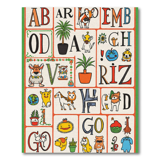 Playful Alphabet Cartoon Animals Rug