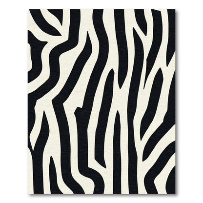 Black Cream Animalistic Bands Rug