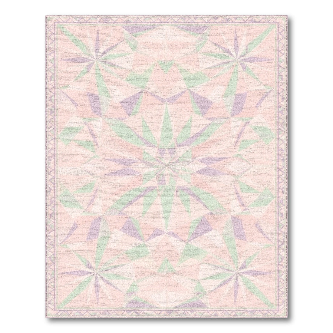 Pink Geometric Starburst Area Rug